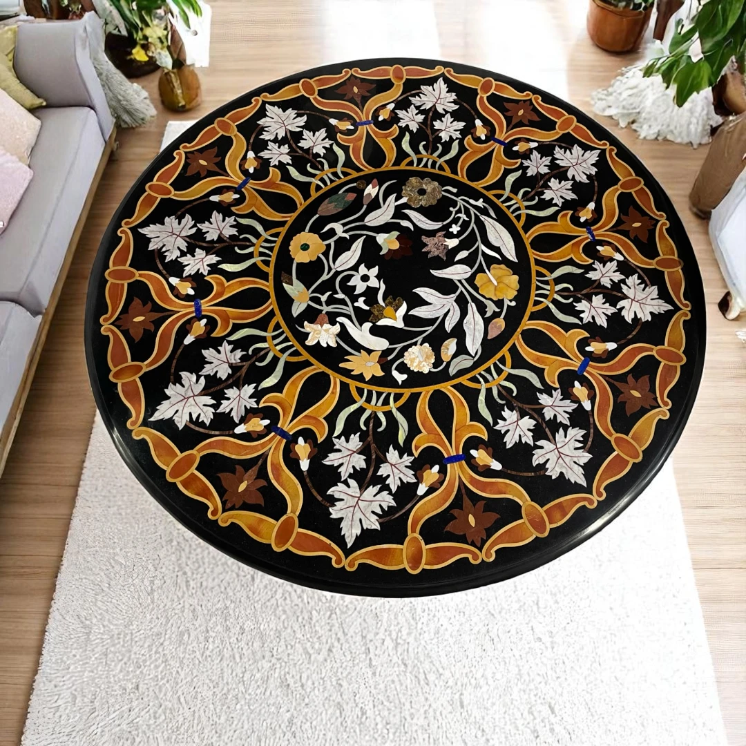 Black Marble Counter Height Table Perfect for Dining Space 